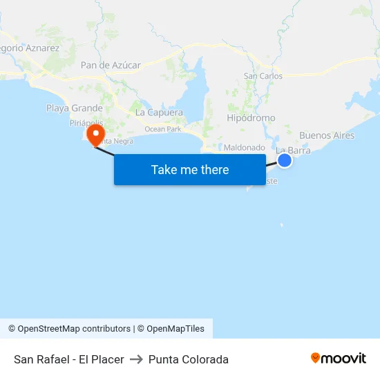 San Rafael - El Placer to Punta Colorada map