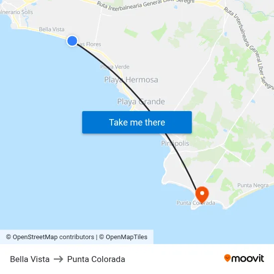 Bella Vista to Punta Colorada map
