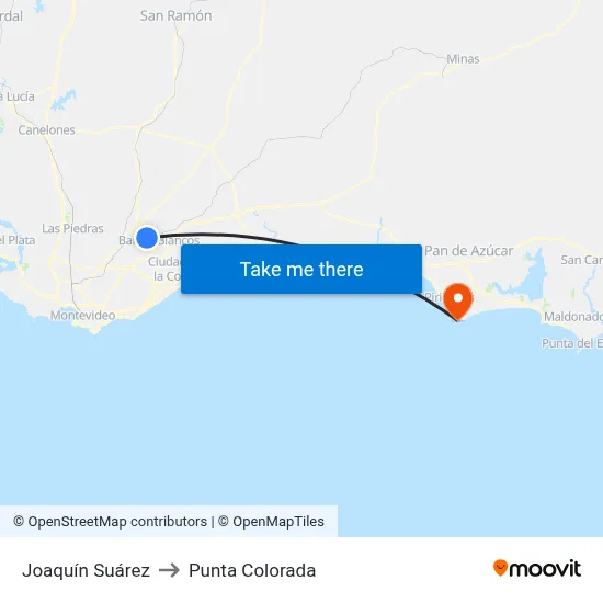 Joaquín Suárez to Punta Colorada map