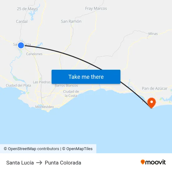 Santa Lucía to Punta Colorada map