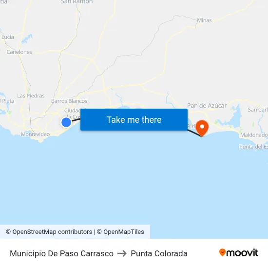 Municipio De Paso Carrasco to Punta Colorada map