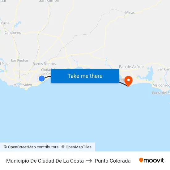 Municipio De Ciudad De La Costa to Punta Colorada map