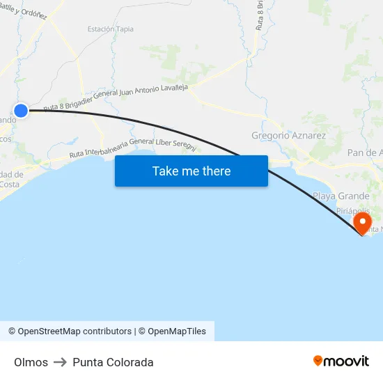Olmos to Punta Colorada map