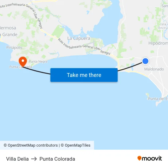 Villa Delia to Punta Colorada map