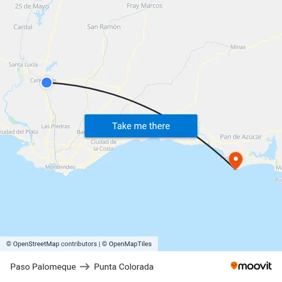 Paso Palomeque to Punta Colorada map