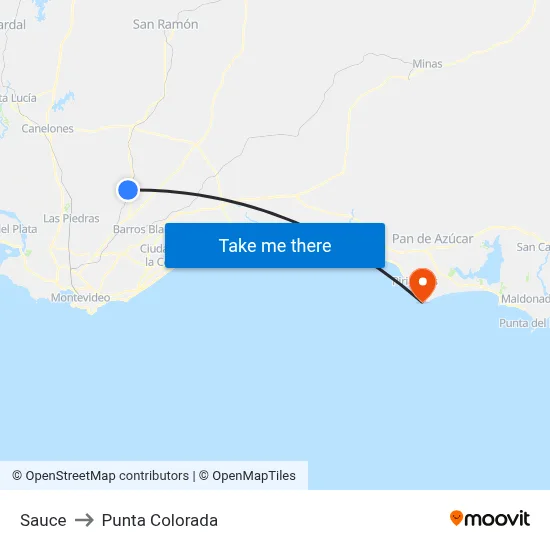 Sauce to Punta Colorada map