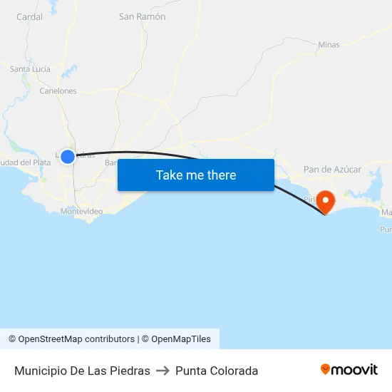 Municipio De Las Piedras to Punta Colorada map