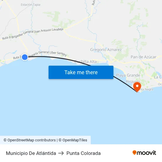 Municipio De Atlántida to Punta Colorada map
