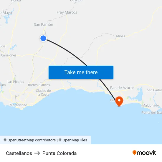 Castellanos to Punta Colorada map