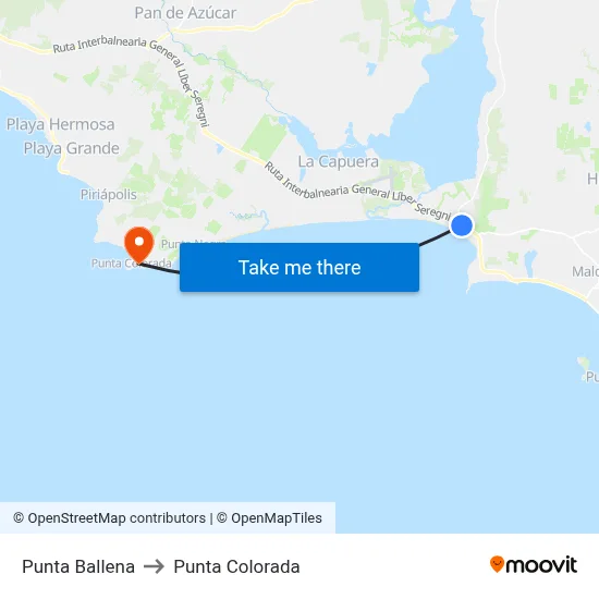 Punta Ballena to Punta Colorada map