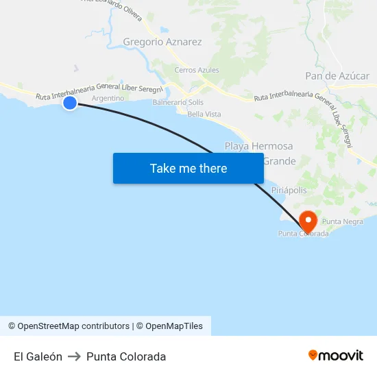 El Galeón to Punta Colorada map