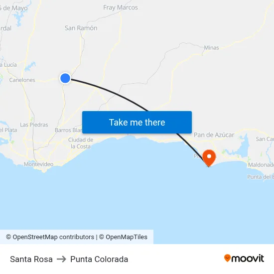 Santa Rosa to Punta Colorada map