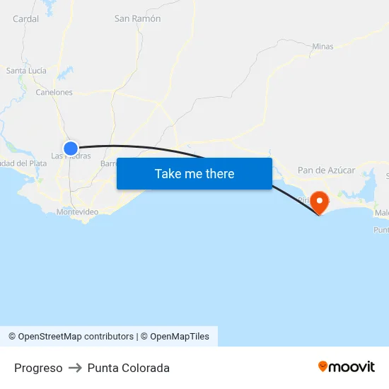 Progreso to Punta Colorada map