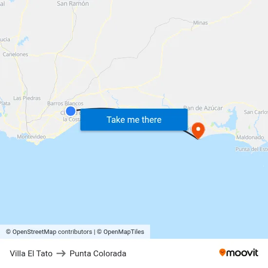 Villa El Tato to Punta Colorada map