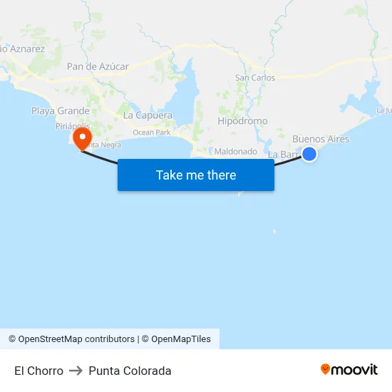 El Chorro to Punta Colorada map