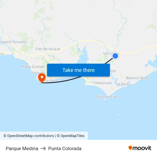 Parque Medina to Punta Colorada map