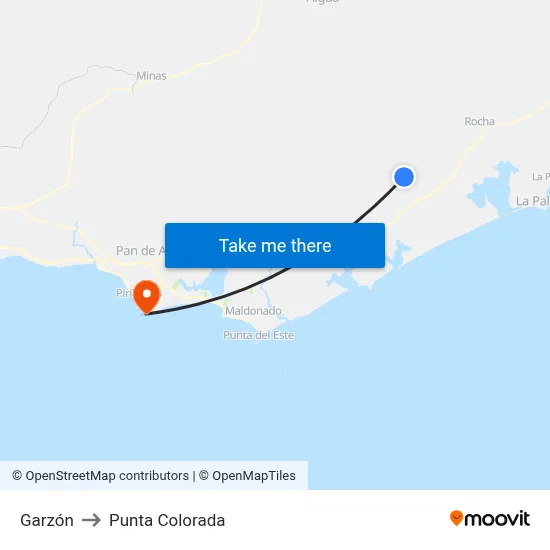 Garzón to Punta Colorada map