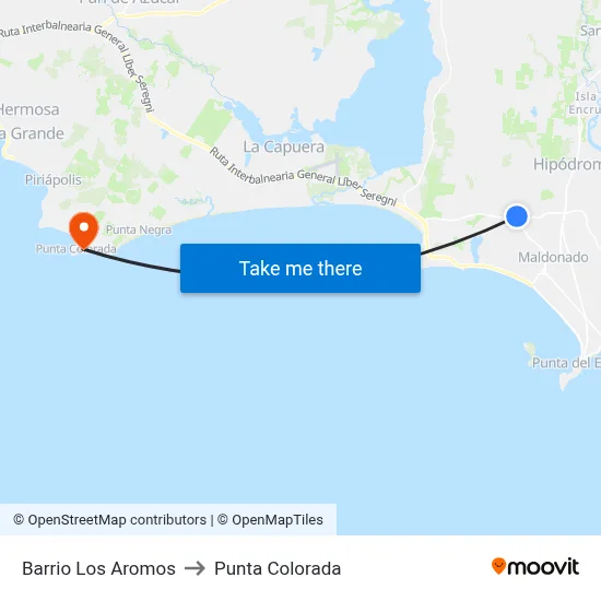 Barrio Los Aromos to Punta Colorada map