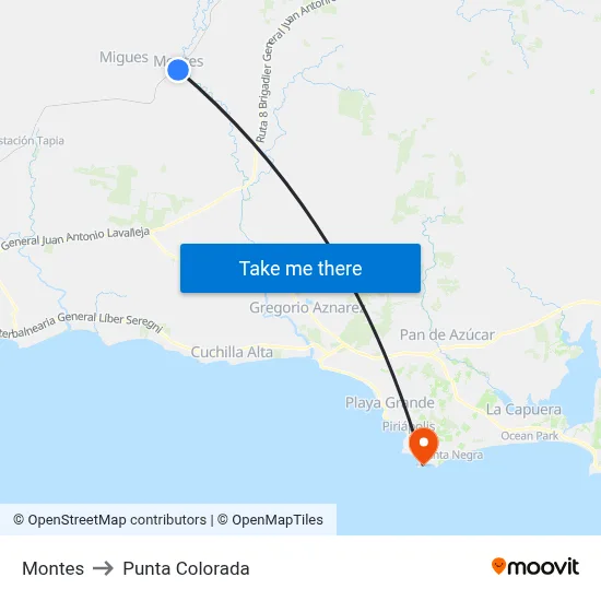 Montes to Punta Colorada map
