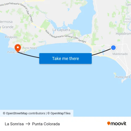 La Sonrisa to Punta Colorada map