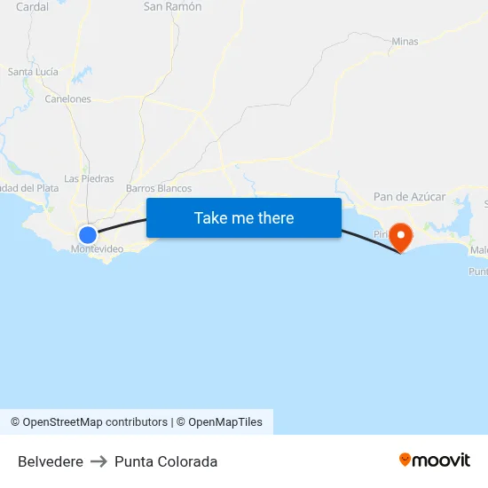 Belvedere to Punta Colorada map