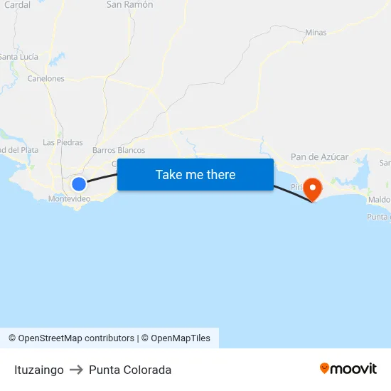 Ituzaingo to Punta Colorada map