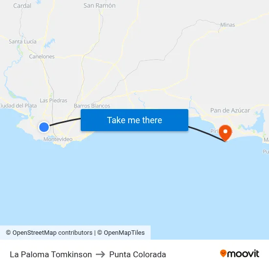 La Paloma Tomkinson to Punta Colorada map