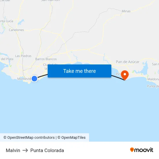 Malvin to Punta Colorada map