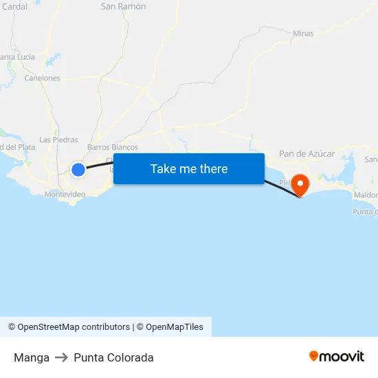 Manga to Punta Colorada map
