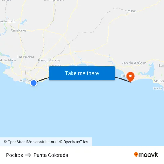 Pocitos to Punta Colorada map