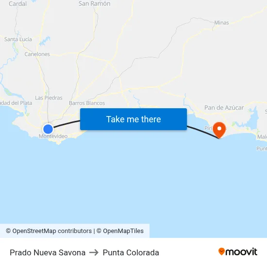 Prado Nueva Savona to Punta Colorada map