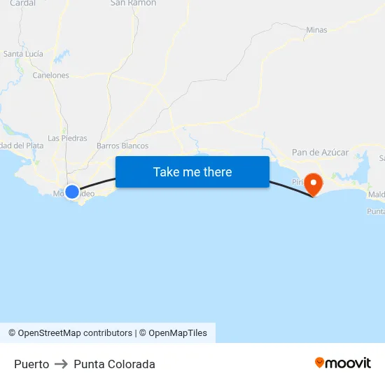 Puerto to Punta Colorada map