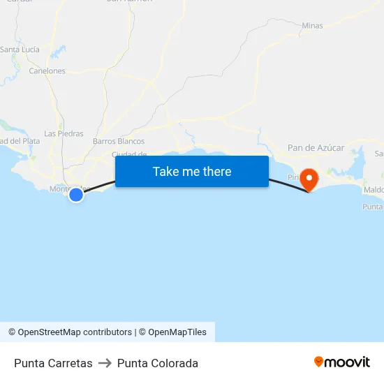 Punta Carretas to Punta Colorada map