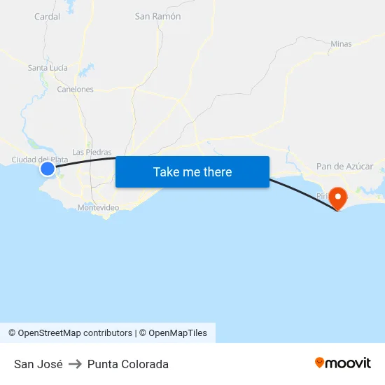 San José to Punta Colorada map