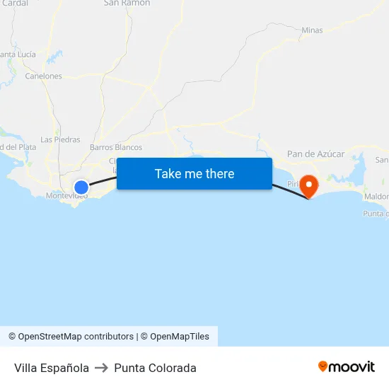 Villa Española to Punta Colorada map