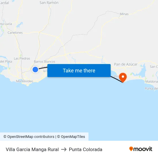 Villa Garcia Manga Rural to Punta Colorada map