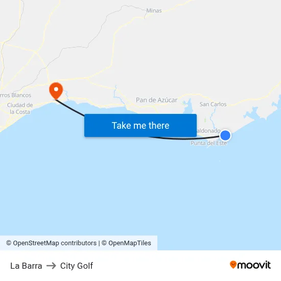 La Barra to City Golf map