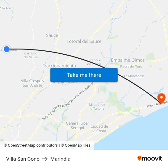 Villa San Cono to Marindia map