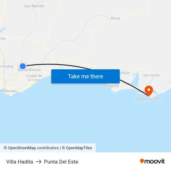 Villa Hadita to Punta Del Este map