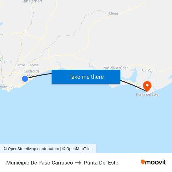Municipio De Paso Carrasco to Punta Del Este map