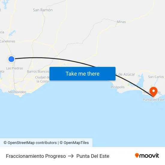 Fraccionamiento Progreso to Punta Del Este map