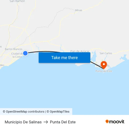 Municipio De Salinas to Punta Del Este map