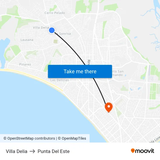 Villa Delia to Punta Del Este map
