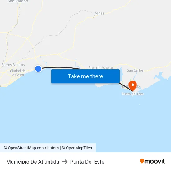 Municipio De Atlántida to Punta Del Este map