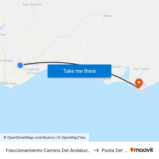Fraccionamiento Camino Del Andaluz Y Ruta 84 to Punta Del Este map