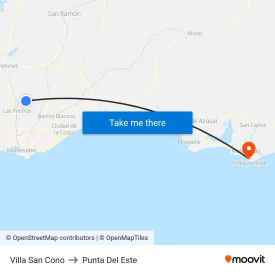 Villa San Cono to Punta Del Este map