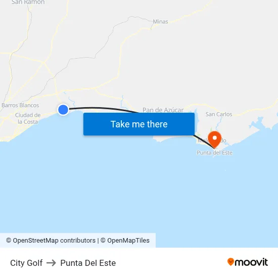 City Golf to Punta Del Este map