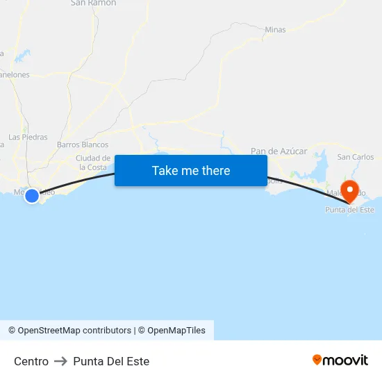 Centro to Punta Del Este map
