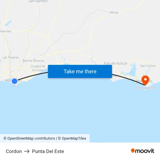 Cordon to Punta Del Este map