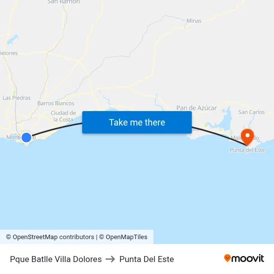 Pque Batlle Villa Dolores to Punta Del Este map